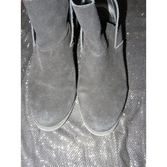 BOGO me Too! Zest Black Micro Suede Leather Ankle Booties Shoes size 7 - Picture 6 of 9